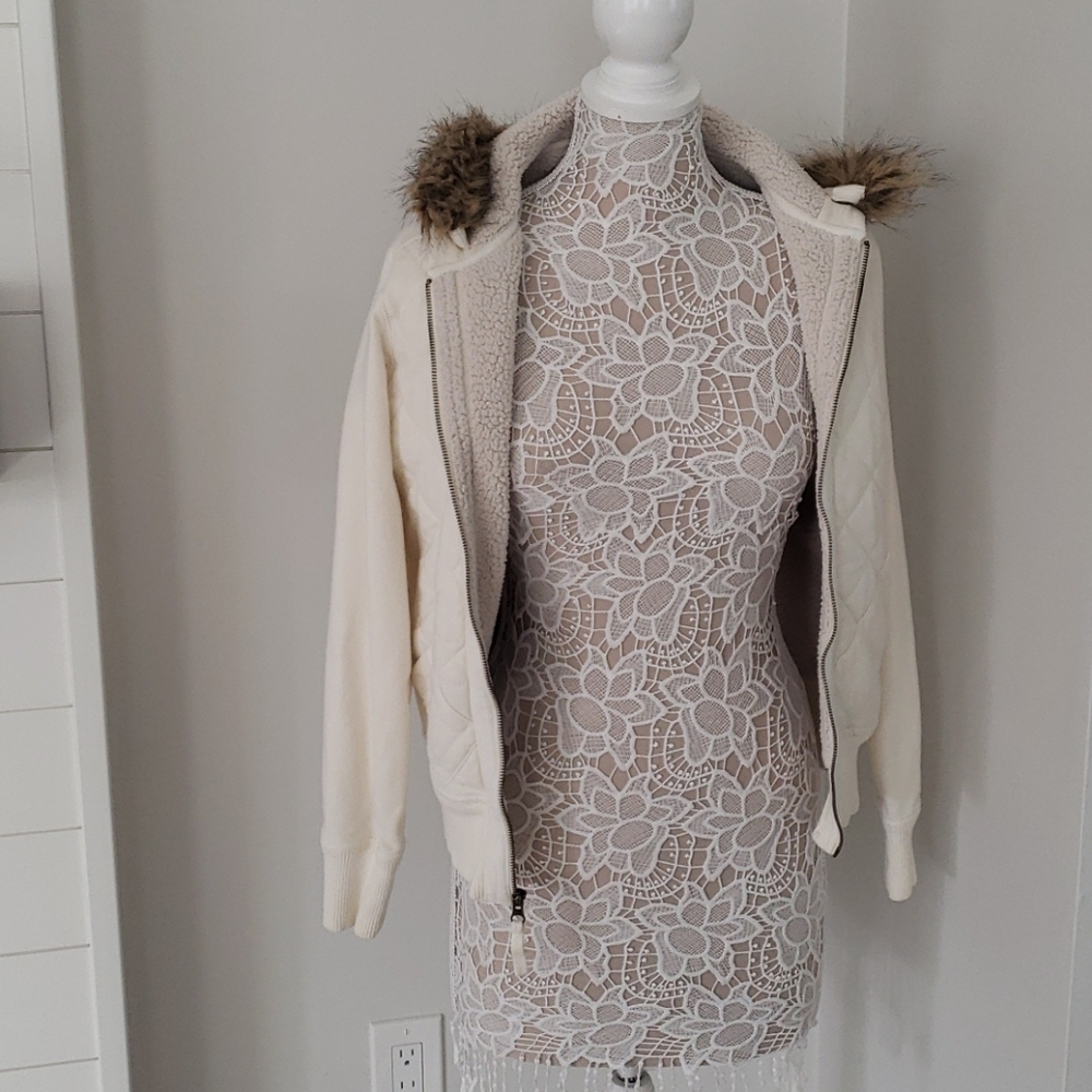 Eddie Bauer Quilted Jacket Sherpa Lined Size S Gem